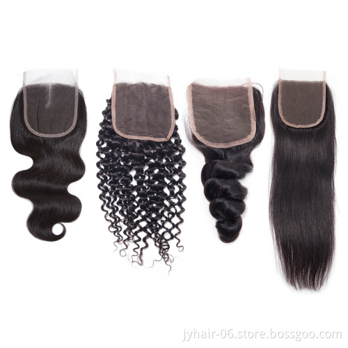 4X4 5X5 6X6 7X7 Swiss Lace Closure 100% Brazilian Human Hair Transparent Lace Closure,HD Lace Closure
